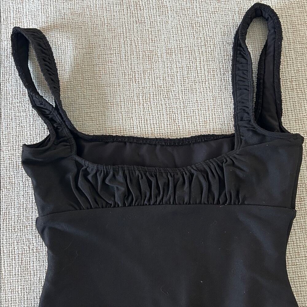 NEW Montce Zoe ruched bust high cut swimsuit in Sable black - Picture 9 of 12